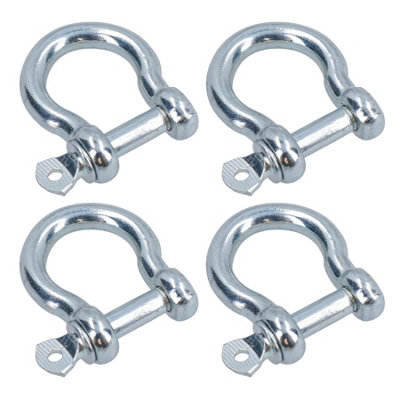 4 PACK 6mm Galvanised Bow Shackle Single Shackle Link Chandlery Boat Yacht