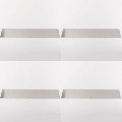 4 PACK - 790mm x 150mm Plain Door Kickplate - Satin Stainless Steel Kick Plate Protector