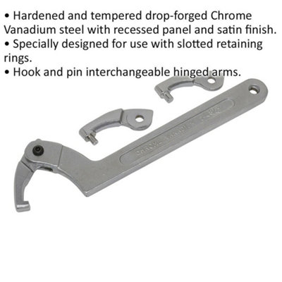 Adjustable on sale hook spanner