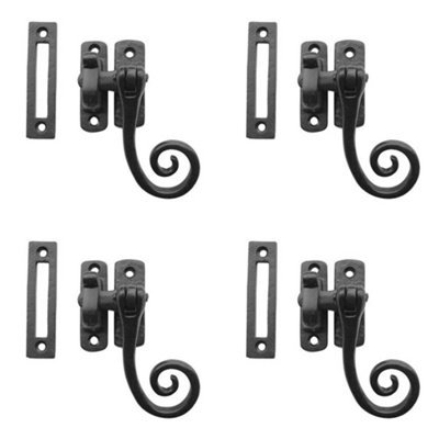 4 PACK Antique Black Casement Fasteners - 85mm Range for Windows - Window Handle