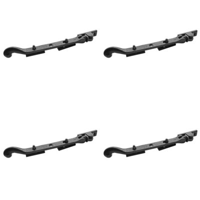 4 PACK Antique Black Range Bulb End Casement Stay 200mm - Durable Window Hardware - Window Peg Bar