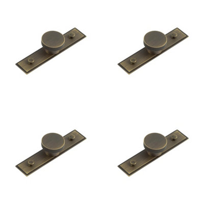 4 PACK Antique Brass 40mm Stepped Cupboard Knob for Stylish Interiors - Kitchen Cabinet Knob