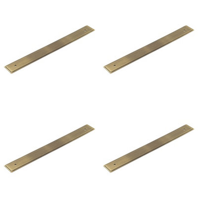 4 PACK Antique Brass Backplate for Cabinet Handle 268x30mm - Elegant Hardware Upgrade - Kitchen Drawer Pull Handle