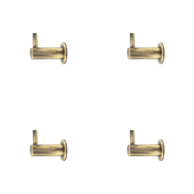 4 PACK Antique Brass Cupboard Hook 37mm for Elegant Organization - Wall Mounted Clothing Hook