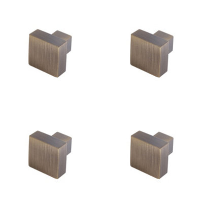 4 PACK Antique Brass Cupboard Knob for Modern Decor - Kitchen Cabinet Knob