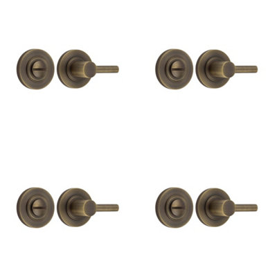 4 PACK Antique Brass Easy Turn & Release Lock for Luxurious Homes - Door Handle