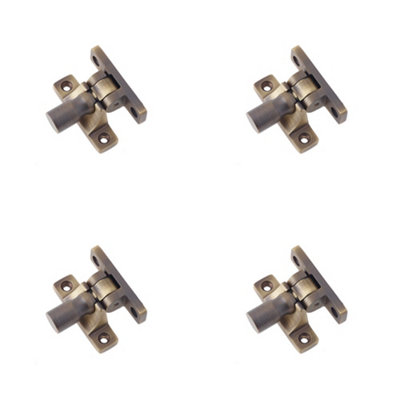 4 PACK Antique Brass Fasteners Pattern 1 for Crafts and DIY Projects - Window Fastener