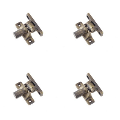 4 PACK Antique Brass Fasteners - Pattern 2 for Crafting and DIY Projects - Window Fastener