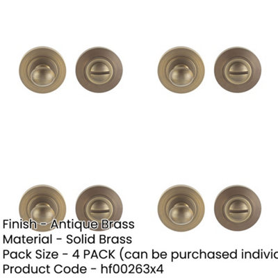 4 PACK Antique Brass Inner Turn & Release Lock with 7 Rose Options ...