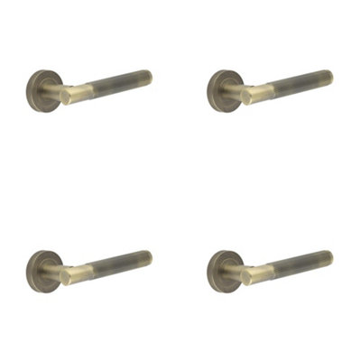 4 PACK Antique Brass Lever Door Handle for Modern Interiors - Interior Handle