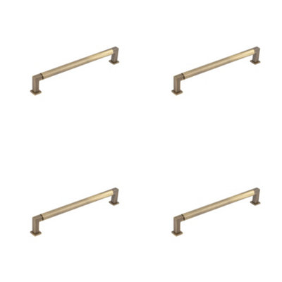 4 PACK Antique Brass Round Cabinet Handle - 224mm Premium Quality - Kitchen Drawer Pull Handle