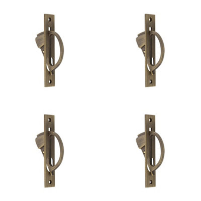 4 PACK Antique Brass Sliding Door Edge Pull for Modern Homes - Door Handle