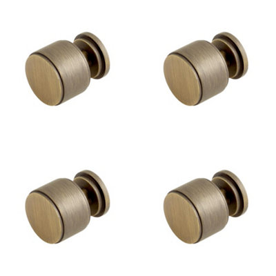 4 PACK Antique Brass Stepped Cupboard Knob for Elegant Interiors - Kitchen Cabinet Knob