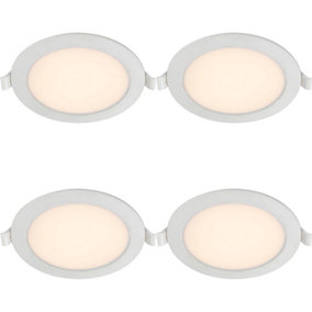 4 PACK Backlit Recessed Ceiling Downlight - 8W CCT LED - Integrated Control Gear