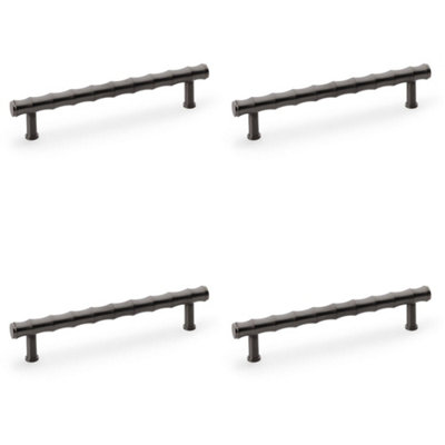 4 PACK - Bamboo T Bar Pull Handle - Dark Bronze 160mm Centres SOLID BRASS Drawer Door