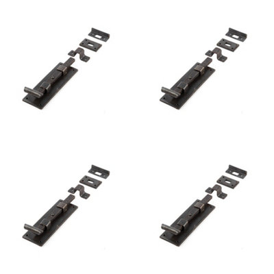 4 PACK Beeswax Finished 152mm Straight Bolts for Enhanced Door Security - Door Bolt Lock