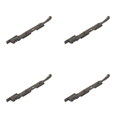 4 PACK Beeswax Finished Bulb End Casement Stays - 203x15x6mm - Window Peg Bar