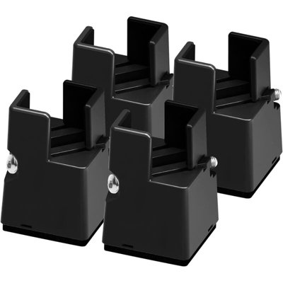 4 Pack Black 50mm Bed Risers with Adjustable Screw Clamp Fits 22-42mm ...