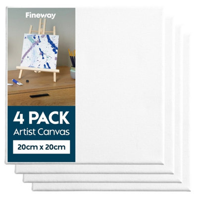 4 Pack Blank Canvas 20x20cm Cotton Painting Boards for Acrylic Oil