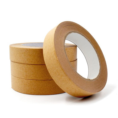 4 Pack Brown Paper Tape Rolls - Heavy Duty Kraft Paper Packing Tape for Moving House Boxes, Framing Tape and P