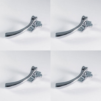 4 PACK - Bulb Ended Casement Window Fastener - 98mm Handle 45mm Centres Polished Chrome