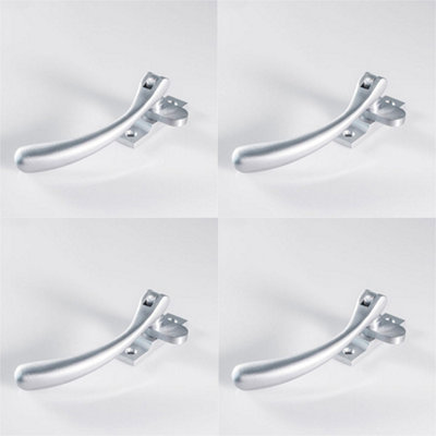 4 PACK - Bulb Ended Casement Window Fastener - 98mm Handle 45mm Centres Satin Chrome