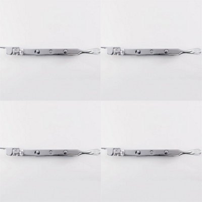 4 PACK - Bulb Ended Casement Window Stay 203 x 16mm Polished Chrome Pear Drop Handle Bar