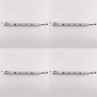 4 PACK - Bulb Ended Casement Window Stay 253 x 16mm Polished Chrome Pear Drop Handle Bar