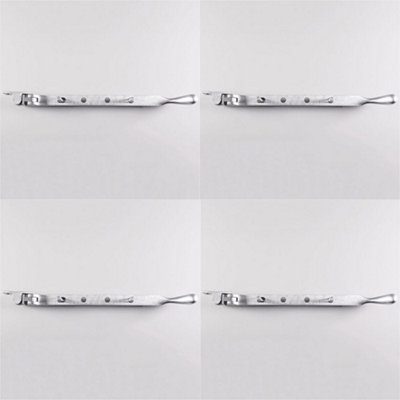 4 PACK - Bulb Ended Casement Window Stay 253 x 16mm Satin Chrome Pear Drop Handle Bar