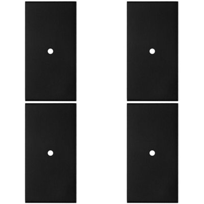 4 PACK - Cabinet Door Knob Backplate - 76mm x 40mm Matt Black Cupboard Handle Plate