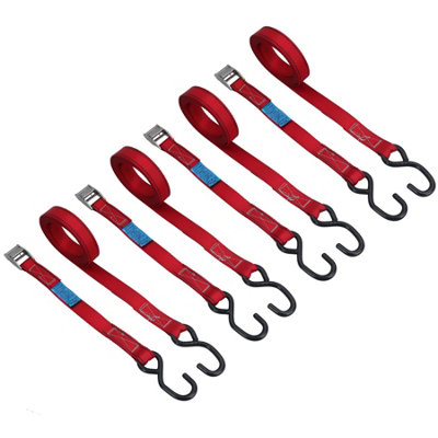 4 Pack Cam Buckle Strap Stainless Steel 3.7m Tie Straps S Hooks