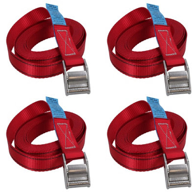 4 Pack Cam Buckle Strap Stainless Steel Metal 4m Tie Down Luggage Straps Marine