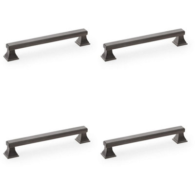 4 PACK - Chunky Square Pull Handle - Dark Bronze 160mm Centres SOLID BRASS Drawer Door
