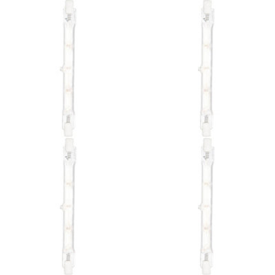 4 PACK Clear Glass & Ceramic 120W R7s tungsten (118mm) Light Bulb - Dimmable Warm White - 2250lm 3000k