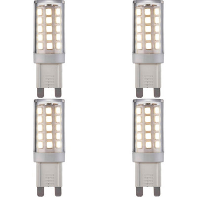4 PACK Clear & White 3.5W G9 SMD LED Light Bulb - Non-dimmable Cool White - 400lm 4000k