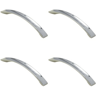 4 PACK - Concaved Kitchen Pull Handle Polished Chrome 160mm Centres Shaker Cabinet Drawer
