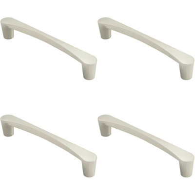 4 PACK - Curved D Shape Pull Handle 181 x 20mm 160mm Fixing Centres Satin Nickel