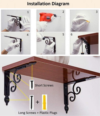 6mm Thickness Heavy Duty Metal L Shape Wall Mounted Shelf Bracket For Kitchen Bathroom Bedroom Office Usage - Buy Product on