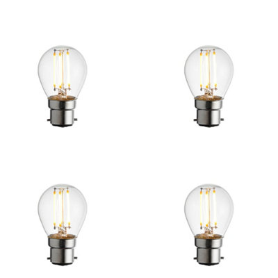 4 Pack Dimmable B22 Golf LED Light Bulbs - Warm White 2700K - Energy Efficient 470 Lumens
