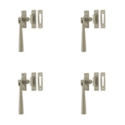 4 PACK Durable 110mm Satin Nickel Casement Fasteners for Secure Windows - Window Handle