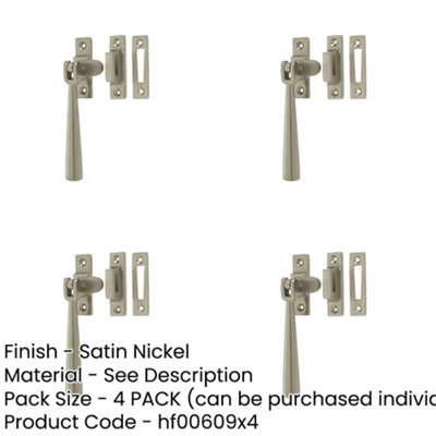 4 PACK Durable 110mm Satin Nickel Casement Fasteners for Secure Windows ...