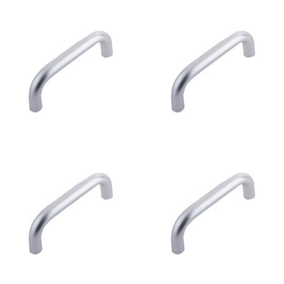 4 PACK Durable 19mm D Shape Aluminium Pull Handle with Satin Anodised Finish - Door Handle