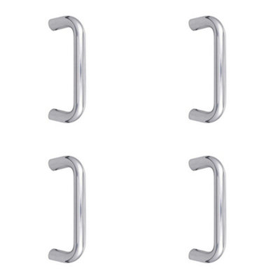 4 PACK Durable 22mm D Shape Stainless Steel Pull Handle - Grade 304 Polished Finish - Door Handle