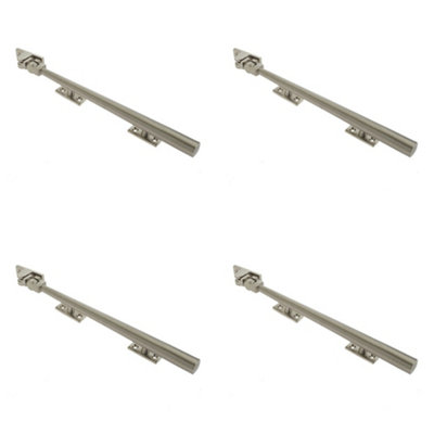 4 PACK Durable 250mm Satin Nickel Casement Stays for Windows - Window Peg Bar