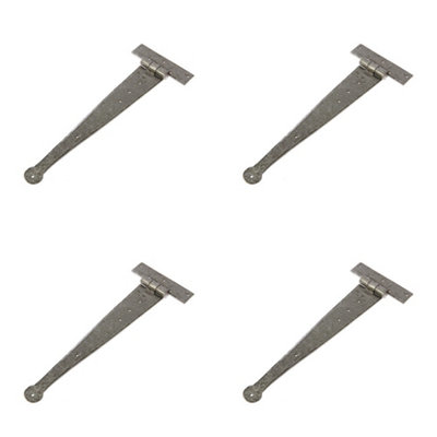 4 PACK Durable 370x132mm Pewter T Hinge for Doors and Cabinets - Traditional Gate Door - Door Hinges