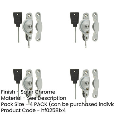 4 PACK Durable 65mm Satin Chrome Narrow Locking Fasteners for Secure ...
