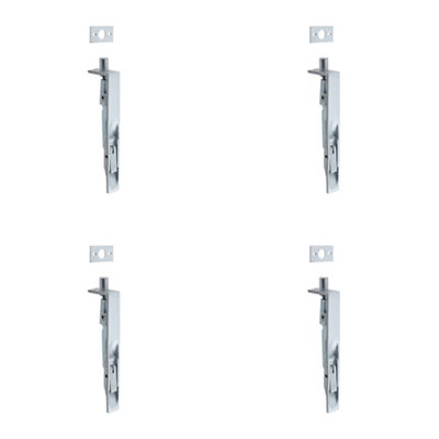 4 PACK Durable Aluminium Lever Action Flushbolts 205x19mm - Satin Anodised Finish