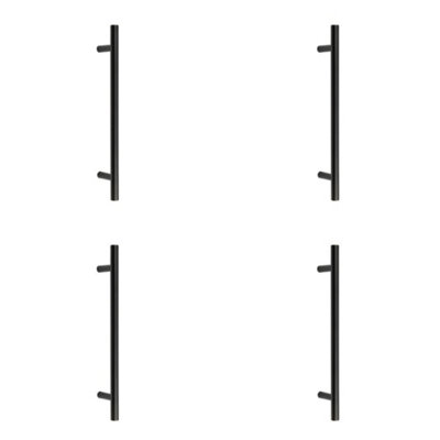 4 PACK Durable Black Pull Handle 400x19mm for Easy Grip and Installation - Door Handle