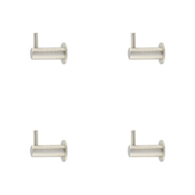 4 PACK Durable Satin Nickel Cupboard Hook for Stylish Organization - Wall Mounted Clothing Hook