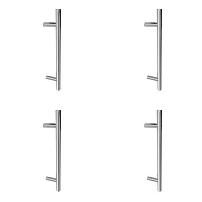 4 PACK Durable Satin Stainless Steel Pull Handle 25mm with B/T Fixing for Easy Installation - Door Handle